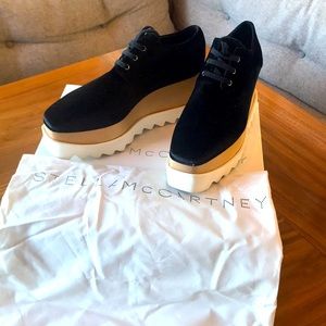 Stella McCartney Platform Black Velvet Oxfords